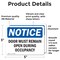 Signmission Door Must Remain Open During Occupancy, 5 in W x Rectangle, Vinyl Decal OS-2PACK-NS-D-35-L-11505 - alternate 5